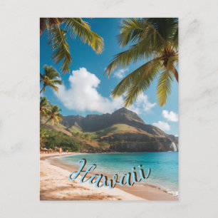 Vintage Style Hawaiian Travel Coast Sea Sunset Holiday Postcard