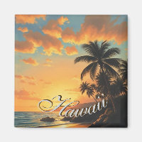 Vintage Style Hawaiian Travel Coast Sea Sunset