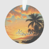 Vintage Style Hawaiian Travel Coast Sea Sunset