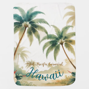 Vintage Style Hawaiian Travel Honolulu Baby Blanket