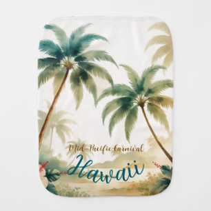 Vintage Style Hawaiian Travel Honolulu Baby Burp Cloth