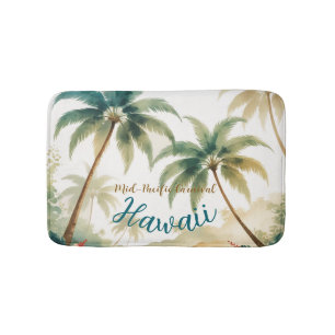 Vintage Style Hawaiian Travel Honolulu Bath Mat