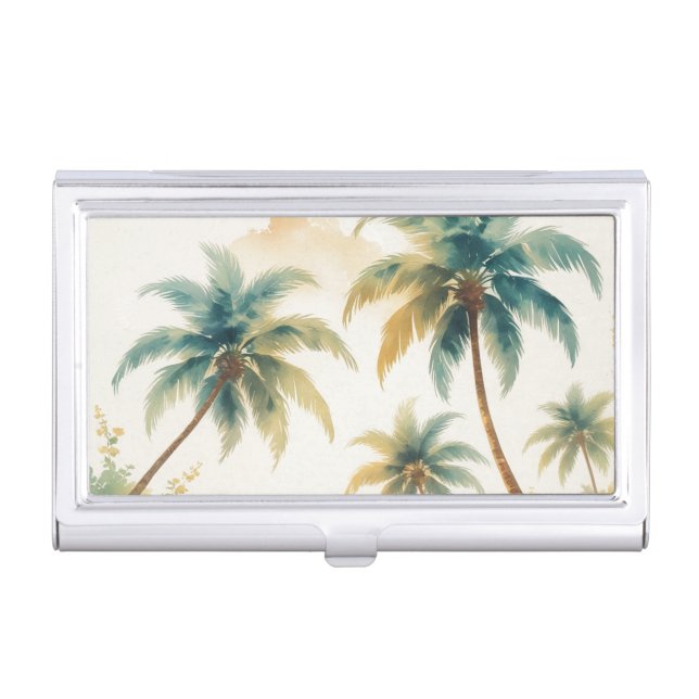 Vintage Style Hawaiian Travel Honolulu Business Card Case (Front)