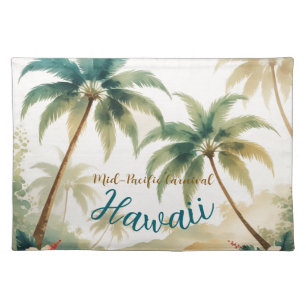 Vintage Style Hawaiian Travel Honolulu Cloth Placemat