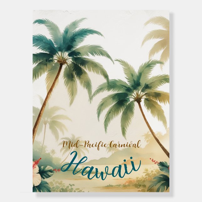Vintage Style Hawaiian Travel Honolulu Foam Board (Front)