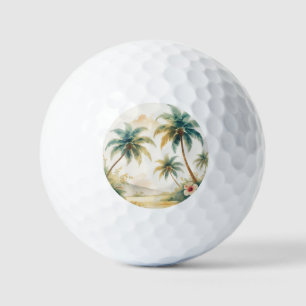 Vintage Style Hawaiian Travel Honolulu Golf Balls