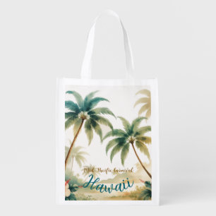 Vintage Style Hawaiian Travel Honolulu Grocery Bag