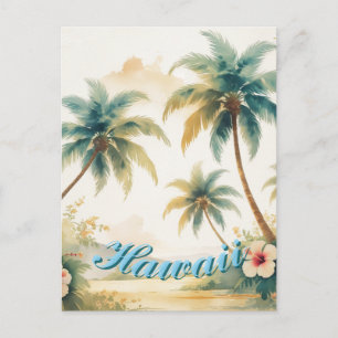 Vintage Style Hawaiian Travel Honolulu Holiday Postcard