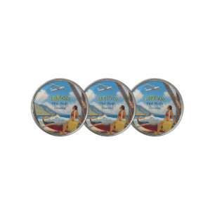 Vintage Style Hawaiian Travel Honolulu Hula Girl Golf Ball Marker