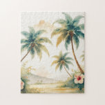 Vintage Style Hawaiian Travel Honolulu Jigsaw Puzzle