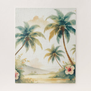 Vintage Style Hawaiian Travel Honolulu Jigsaw Puzzle