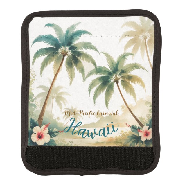 Vintage Style Hawaiian Travel Honolulu Luggage Handle Wrap (Front)