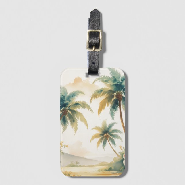 Vintage Style Hawaiian Travel Honolulu Luggage Tag (Front Vertical)