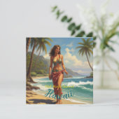 Vintage Style Hawaiian Travel Honolulu Mid-Pacific (Standing Front)