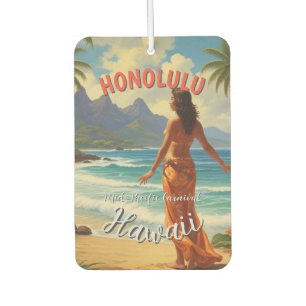 Vintage Style Hawaiian Travel Honolulu Mid-Pacific Air Freshener