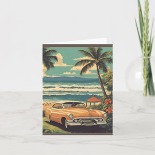 Vintage Style Hawaiian Travel Honolulu Mid-Pacific Card