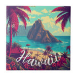 Vintage Style Hawaiian Travel Honolulu Mid-Pacific Ceramic Tile<br><div class="desc">Hula Girl - Carnival - Aloha Honolulu Caribbean Travel Artworks - Vintage Hawaiian Advertisement</div>