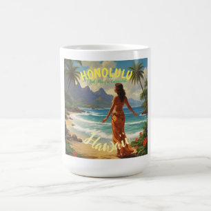 Vintage Style Hawaiian Travel Honolulu Mid-Pacific Coffee Mug