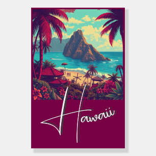 Vintage Style Hawaiian Travel Honolulu Mid-Pacific Foam Board