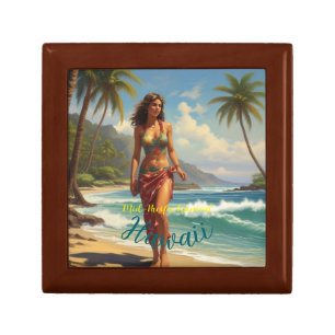 Vintage Style Hawaiian Travel Honolulu Mid-Pacific Gift Box