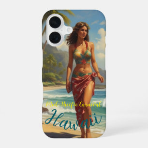Vintage Style Hawaiian Travel Honolulu Mid-Pacific iPhone 16 Case