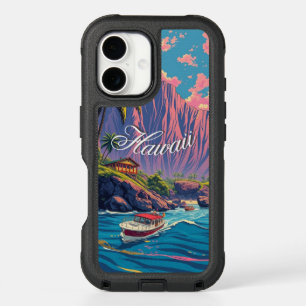 Vintage Style Hawaiian Travel Honolulu Mid-Pacific iPhone 16 Case