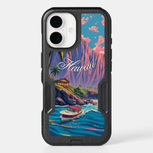 Vintage Style Hawaiian Travel Honolulu Mid-Pacific iPhone 16 Case