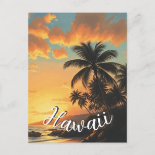 Vintage Style Hawaiian Travel Honolulu Mid-Pacific Postcard