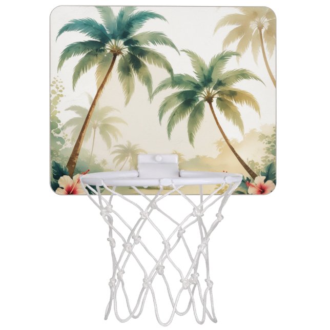 Vintage Style Hawaiian Travel Honolulu Mini Basketball Hoop (Front)