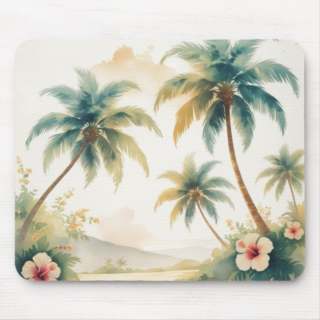 Vintage Style Hawaiian Travel Honolulu Mouse Pad (Front)