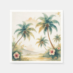 Vintage Style Hawaiian Travel Honolulu Napkins