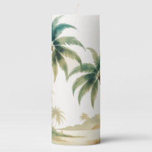 Vintage Style Hawaiian Travel Honolulu Pillar Candle