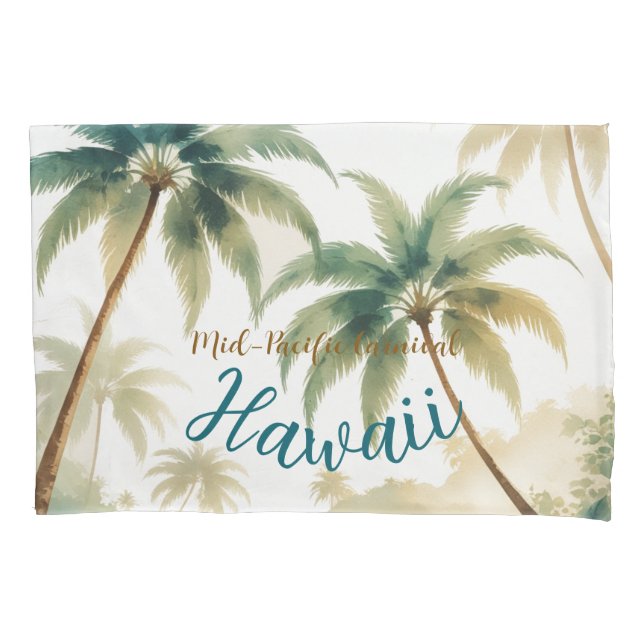 Vintage Style Hawaiian Travel Honolulu Pillow Case (Front)