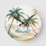 Vintage Style Hawaiian Travel Honolulu Round Clock