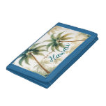 Vintage Style Hawaiian Travel Honolulu Trifold Wallet