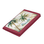 Vintage Style Hawaiian Travel Honolulu Trifold Wallet
