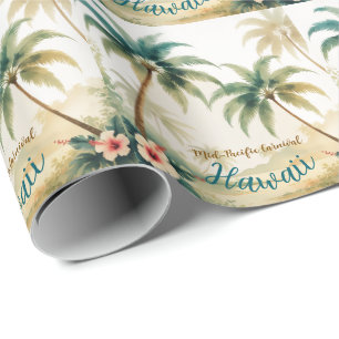 Vintage Style Hawaiian Travel Honolulu Wrapping Paper