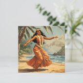 Vintage Style Hawaiian Travel Hula Girl Dancing (Standing Front)