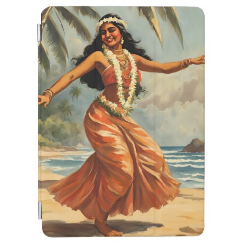 Vintage Style Hawaiian Travel Hula Girl Dancing iPad Air Cover