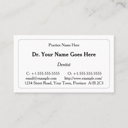 Vintage Style Healthcare Professional Business Card