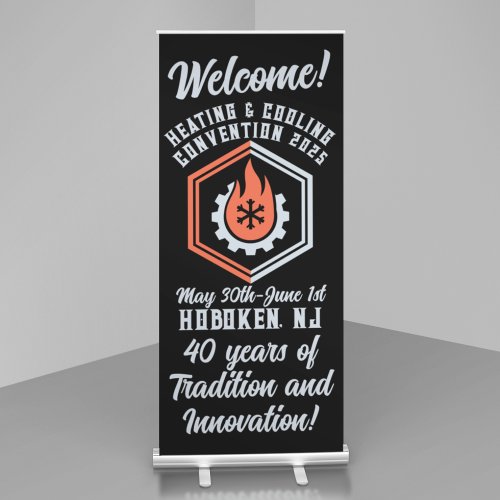 Vintage_Style Heating and Cooling Convention Retractable Banner