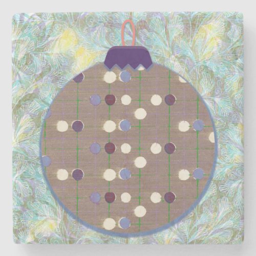 Vintage Style Holiday Ornament Art Coaster