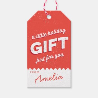 Vintage Style Holiday red and white Gift Tags