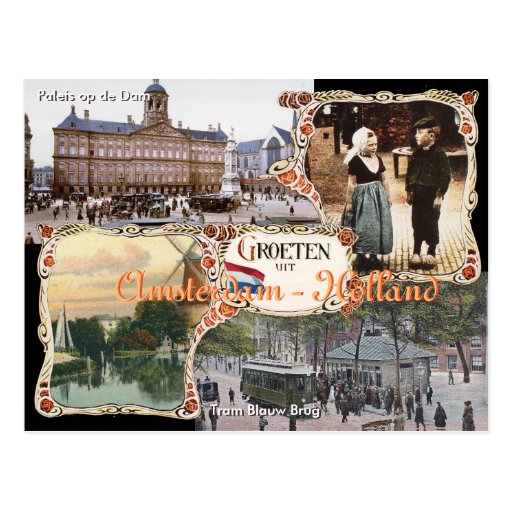 Vintage style Holland Postcard Amsterdam | Zazzle