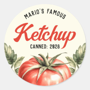 Vintage style Homemade Tomato Ketchup canning Classic Round Sticker