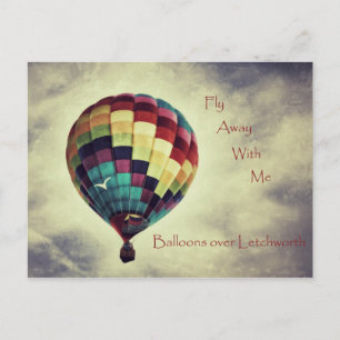 Vintage style hot air balloon postcard