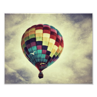 Vintage style hot air balloon print