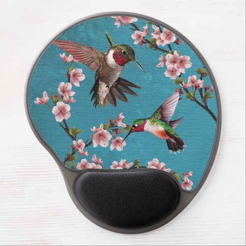 Vintage Style Hummingbird Painting Gel Mouse Pad