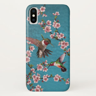 Vintage Style Hummingbirds & Blossoms iPhone X Case