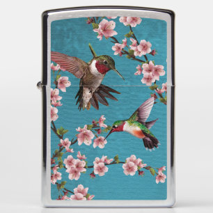 Vintage Style Hummingbirds & Cherry Blossoms Zippo Lighter